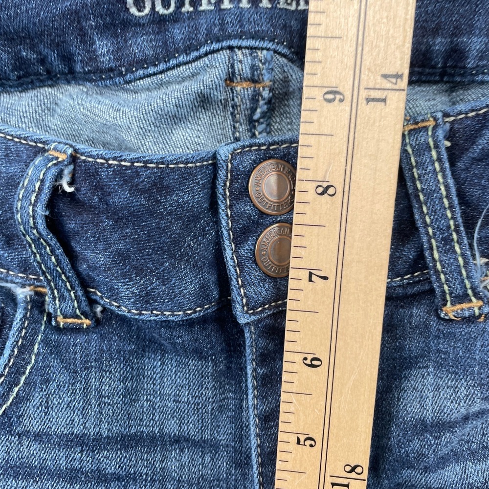 American Eagle Jeans Womens 8 Short Blue Artist Stretch Flare Mid Rise Denim - Picture 9 of 10